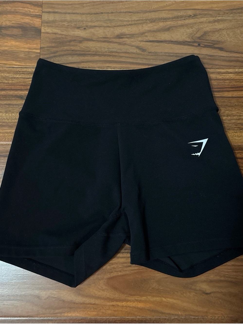 Gymshark Black High-Waist Bike Shorts with Logo